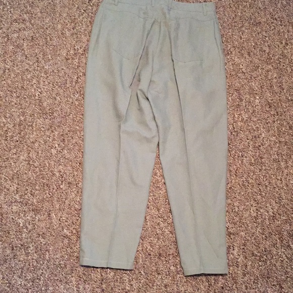 Talbots 14, Linen/Cotton 5 pocket Sage green Jeans - Picture 2 of 4